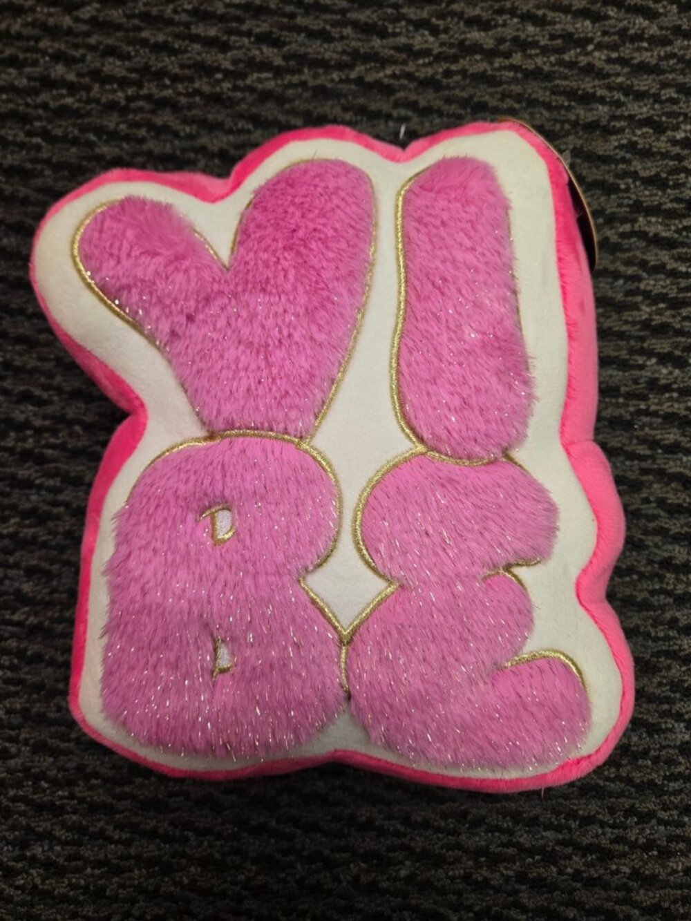 FAO Schwarz Rock & Glam VIBE Pink Pillow 10" Plush Sparkle Heart Stuffed Toy